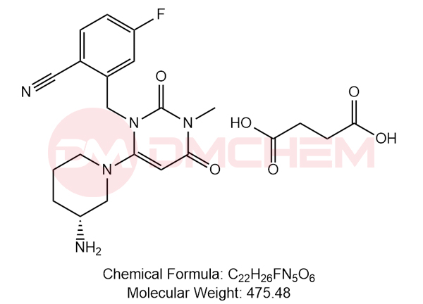 2-[[6-[(3R)-3-aminopiperidin-1-yl]-3-methyl-2,4-dioxopyrimidin-1-yl]methyl]-4-fluorobenzonitrile,butanedioic acid