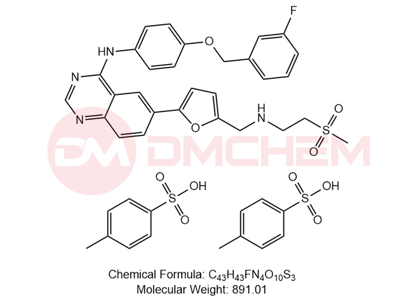 N-(4-((3-fluorobenzyl)oxy)phenyl)-6-(5-(((2-(methylsulfonyl)ethyl)amino)methyl)furan-2-yl)quinazolin-4-amine bis(4-methylbenzenesulfonate)
