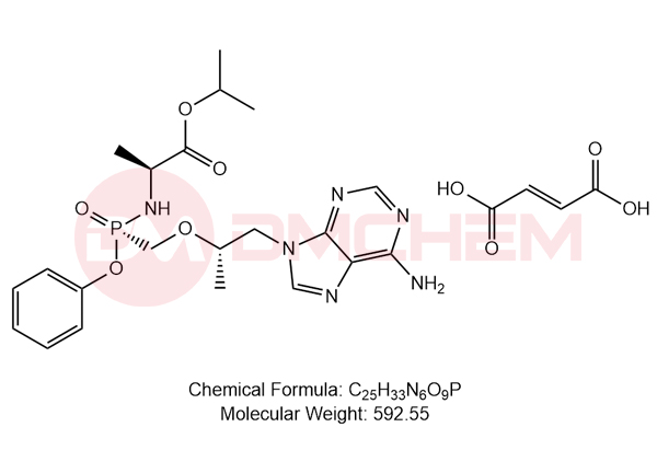 isopropyl ((R)-((((S)-1-(6-amino-9H-purin-9-yl)propan-2-yl)oxy)methyl)(phenoxy)phosphoryl)-L-alaninate fumarate