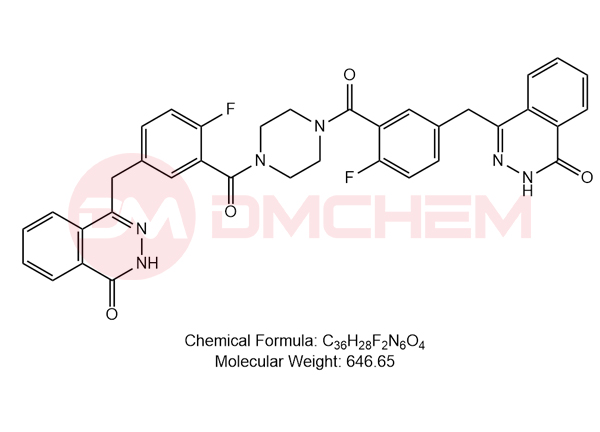 4,4’-(((piperazine-1,4-dicarbonyl)bis(4-fluoro-3,1-phenylene))bis(methylene))bis(phthalazin-1(2H)-one)