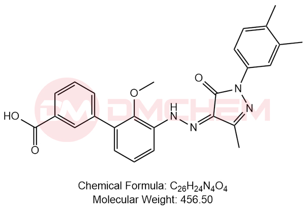 (Z)-3’-(2-(1-(3,4-dimethylphenyl)-3-methyl-5-oxo-1,5-dihydro-4H-pyrazol-4-ylidene)hydrazinyl)-2’-methoxy-[1,1’-biphenyl]-3-carboxyli