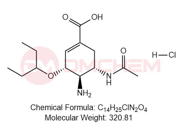 (3R,4R,5S)-5-acetamido-4-amino-3-(pentan-3-yloxy)cyclohex-1-ene-1-carboxylic acid hydrochloride