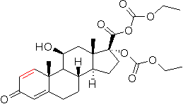 Androsta-1,4-diene-17-carboxylic acid, 11-hydroxy-17-[(methoxycarbonyl)oxy]-3-oxo-, (11β,17α)- (9CI)